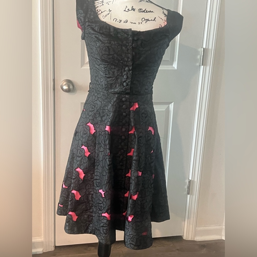 Betsey Johnson Vintage Y2K Black Evening Dress with Pink Lining - Picture 3 of 15